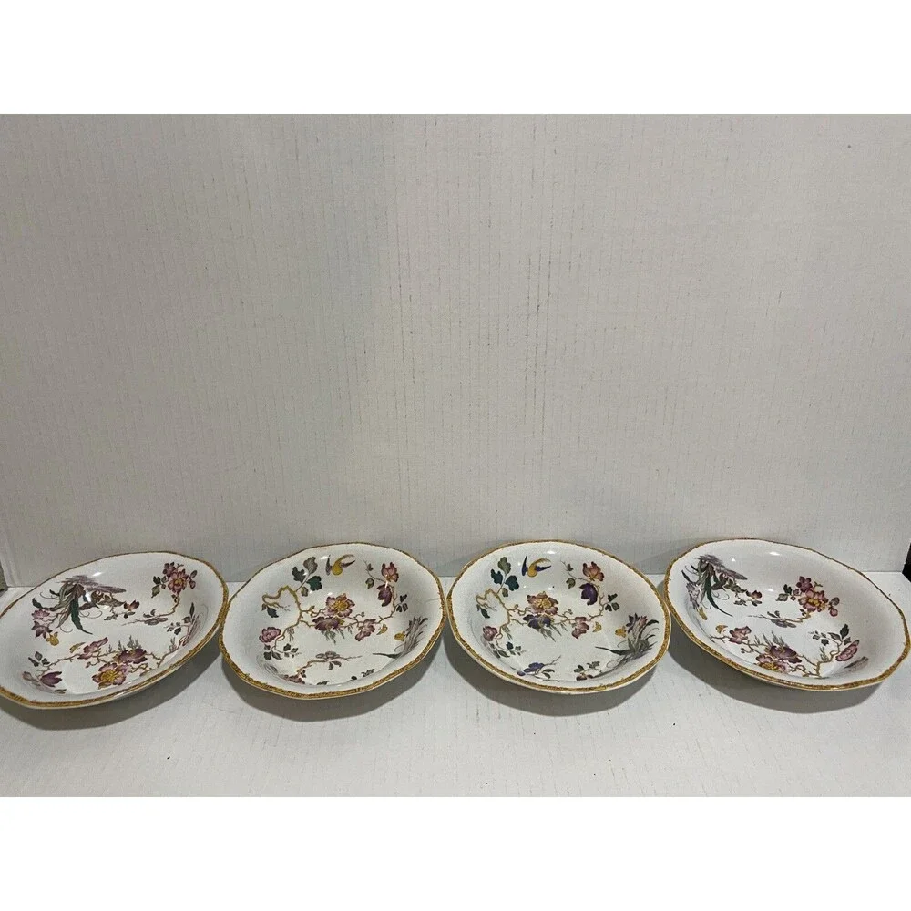 Wedgwood DEVON ROSE Set Of 4 Fruit/Dessert (Sauce) Bowls 6” England